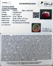 5.57/CT Natural Neo Burma Ruby with Govt. Lab Certificate-5661